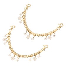 2Pcs 10" Flowers Pendant Handbag Chain Straps, White
