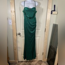 Emerald Green Sequin Maxi Dress