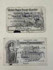 Vintage 1935 Congressional Member Passes