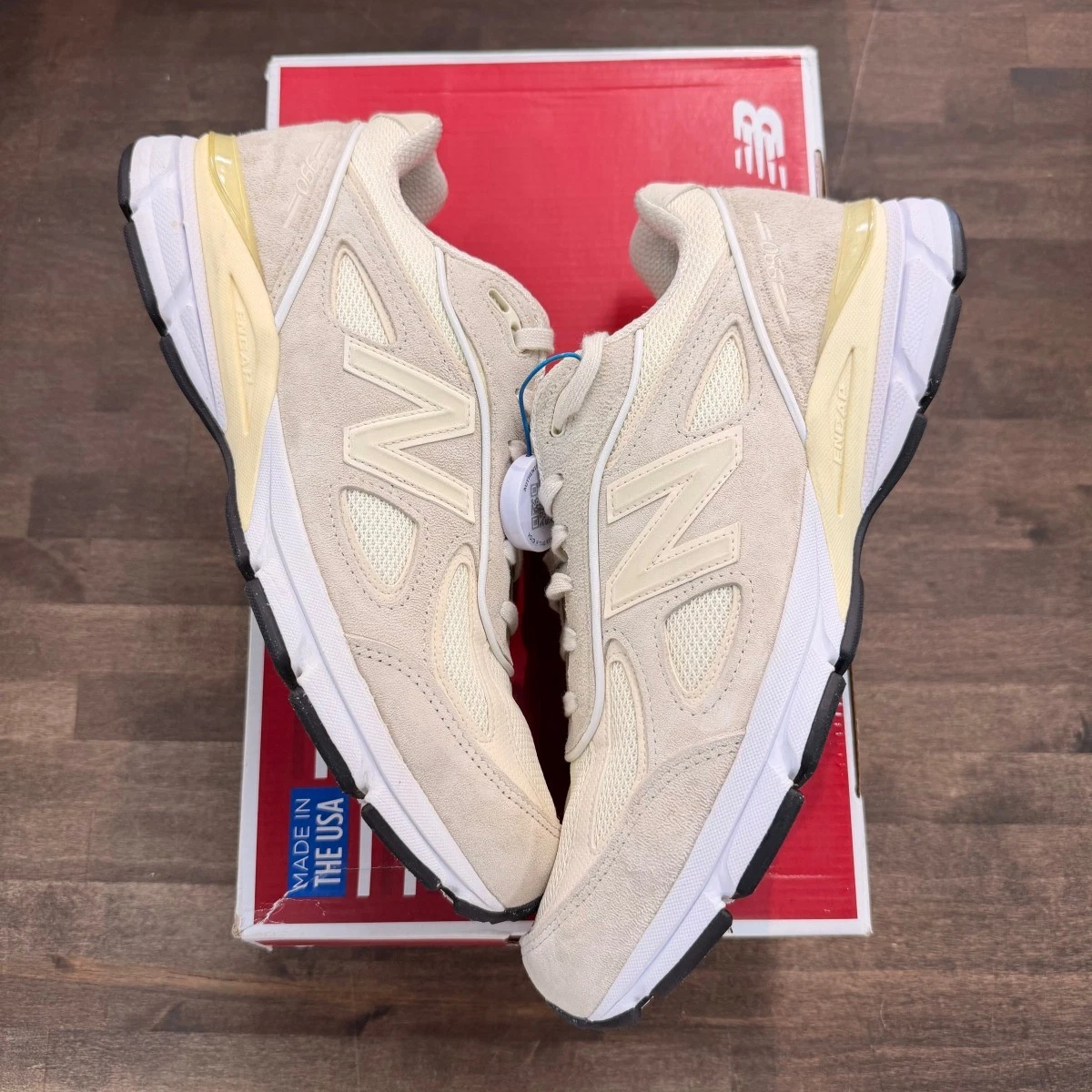 New Balance Stussy x 990v4 Made in USA White for Sale