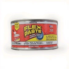 Flex Paste, Super Thick Waterproof Rubberized Paste, Stop Leaks, White - 1lb