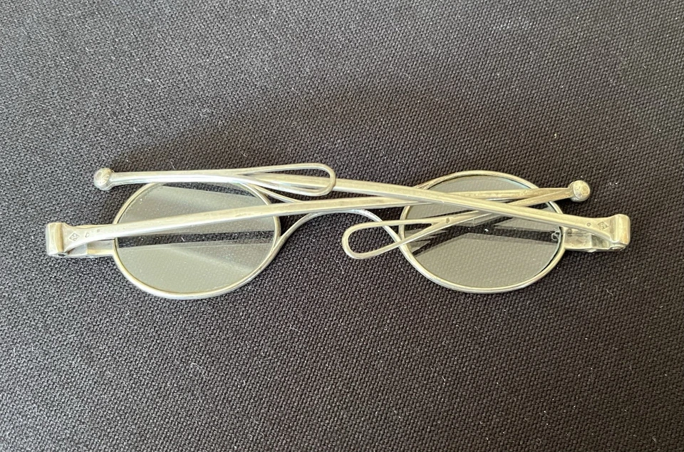 Lunettes anciennes à système - Argent Massif - 1840 Optique Poinçons LMC - Photo 3/4