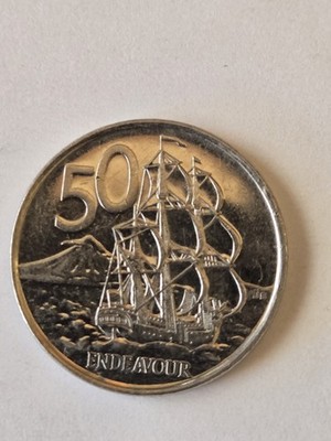 2006 New Zealand 50 Cent Coin HMS Endeavour  - F07