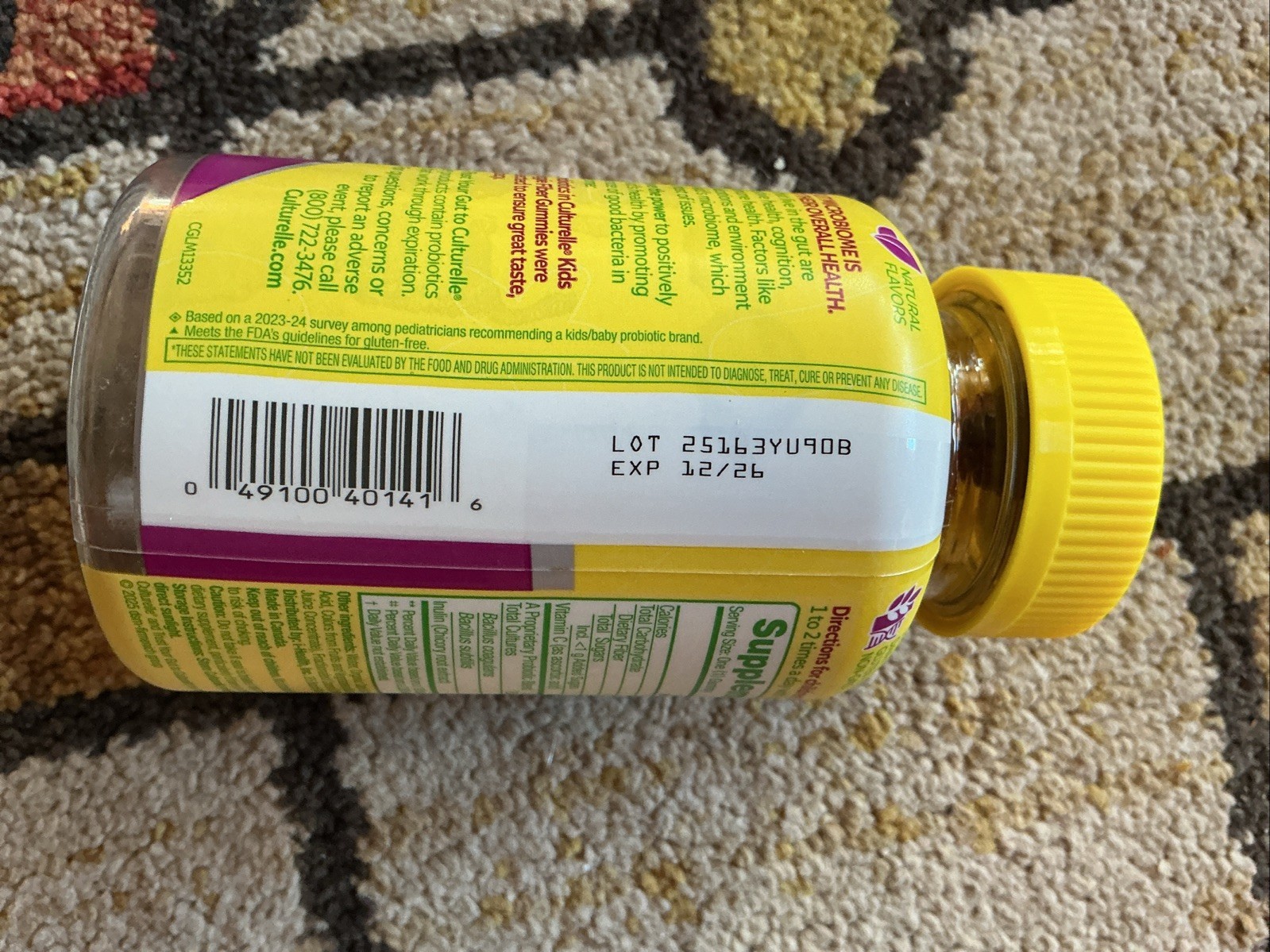 Culturelle Daily Probiotic For Kids + Veggie Fiber Gummies (ages 3+)