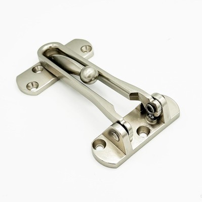 Hinged Bar Lock for Swing-in Doors, Door Latch Chain   Satin Nickel 