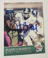 2000 Pacific Authentic Rookie Autograph #405 Plaxico Burress Rc On Card Auto