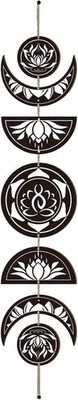 Lotus Mondphase Wandbehang Boho Holz Hexendeko 7 Teile