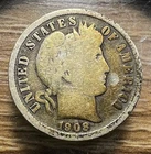 1908-P Barber Dime - Actual Coin Shown - Free Shipping & Tracking INV#106