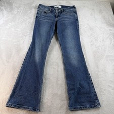 Hollister Womens Low-Rise Boot Jeans 6R W28 Regular Blue Floral Embroidered