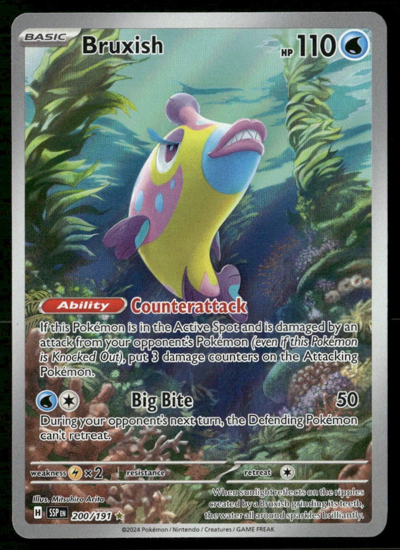 Bruxish 200/191 Illustration Rare Surging Sparks Pokemon Near Mint