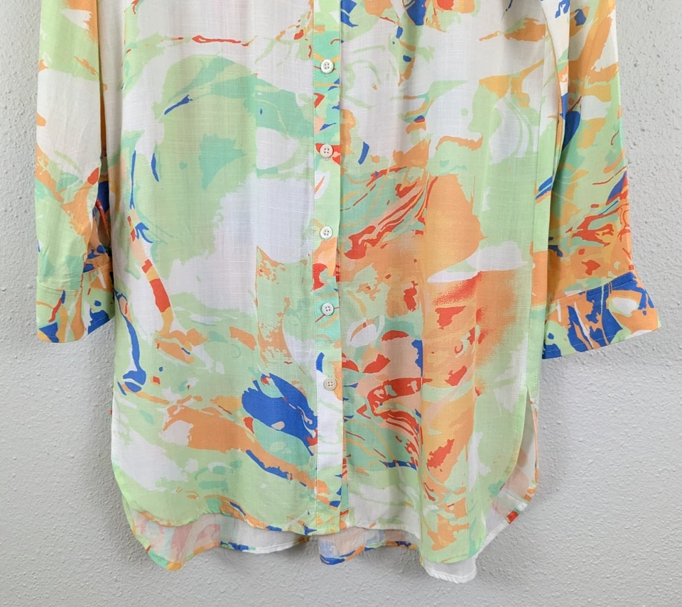 Maaji Talla M Comet Mandy Traje de Baño Cubrir Túnica Camisa Botones Colores LS 1172 Foto 3 de 4