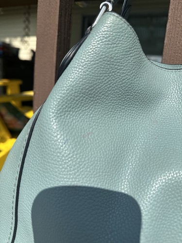 Coach Edie Turnlock Baby Blue Leather Triple Compartment Shoulder Bag - Picture 14 of 24
