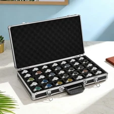 35 Slots Aluminum Watch Display Case Lockable Watch Jewelry Storage Showing Box