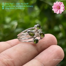Peridot Gemstone 925 Sterling Silver Ring Handmade Jewelry Ring Gift For Love