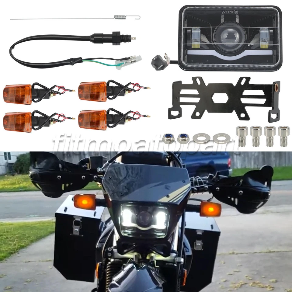 For Suzuki DR350 DR650 DR 125 200 Turn Signals Light & LED Headlight Bracket Kit Foto 3 de 4