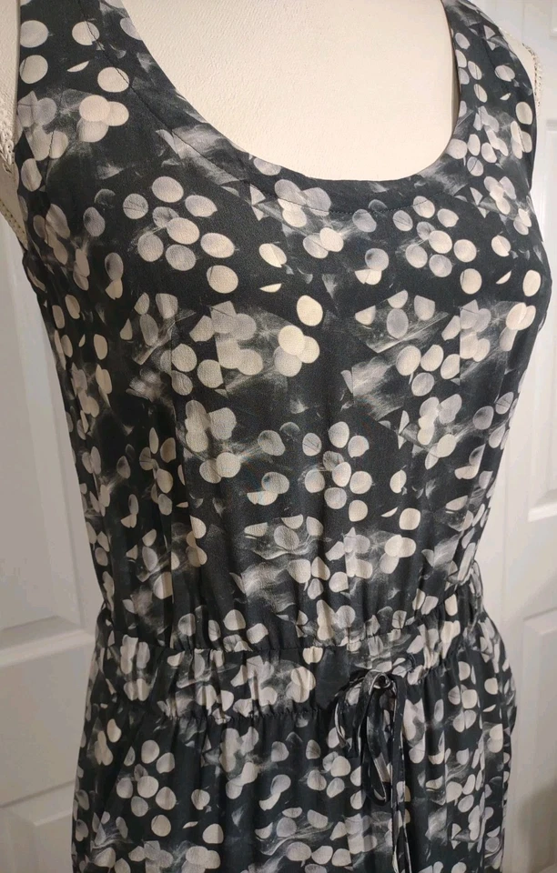 Vestido de seda sin mangas Akris Punto estampado geométrico borroso gris talla 4  Foto 4 de 4