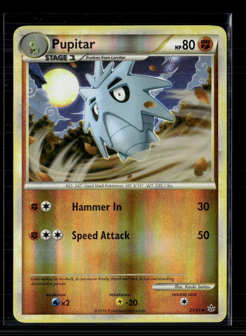 Pokemon 2010 HS Unleashed Pupitar #39/95 Reverse Holo