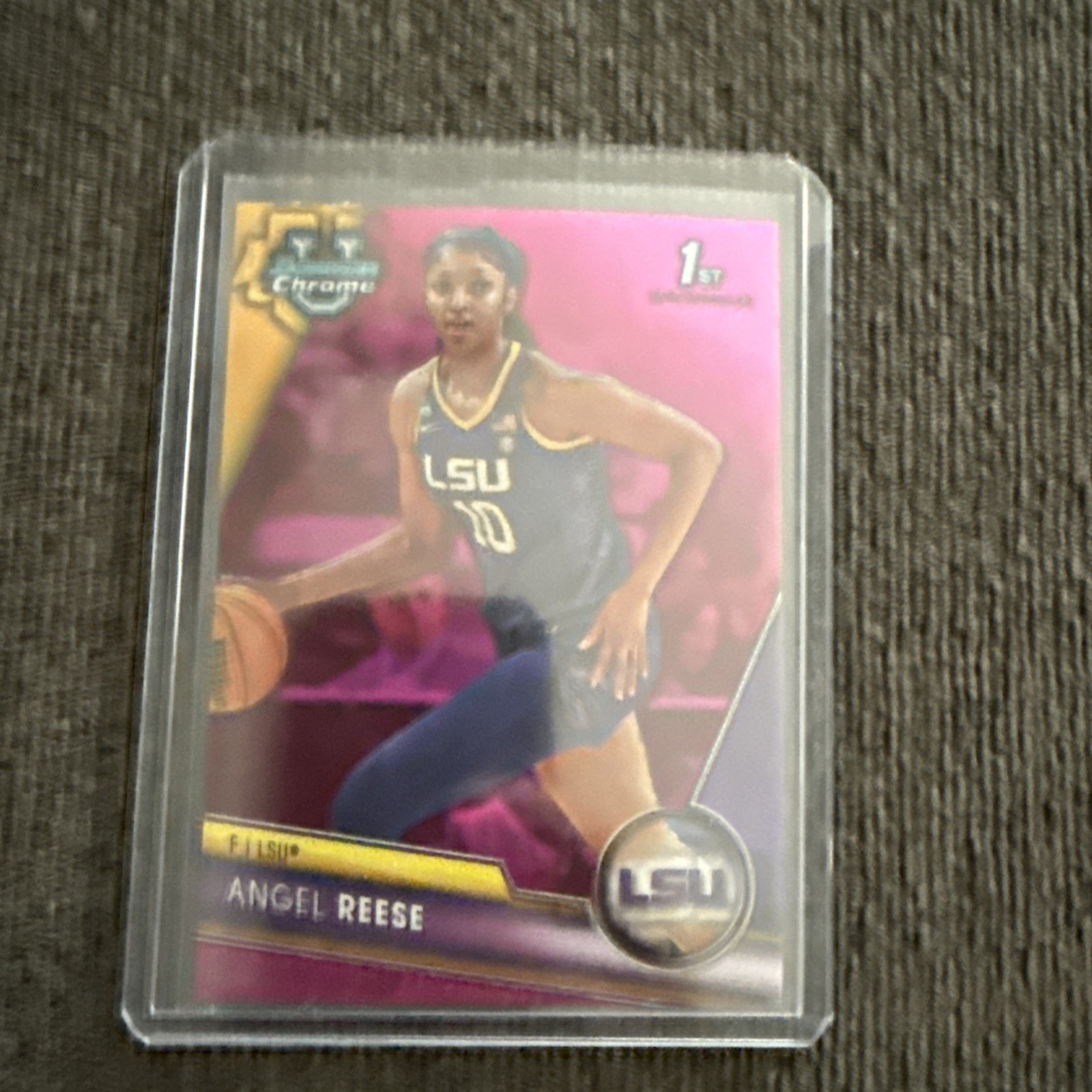2023-24 Bowman University Chrome - Angel Reese #49 Pink Refractor (RC)