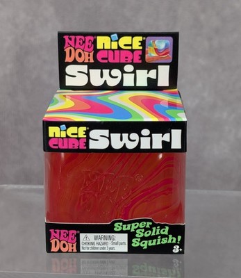  ORANGE RED/ Pink Schylling NeeDoh Nice Cube Swirl Super Solid Squish AUTHENTIC