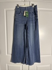 Halara Flex Denim Jeans Size Large Wide Leg Pullon High Waist Stretch NWT 0249