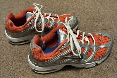 Nike Air Max Conquer Womens Orange And Silver Shoes Size 8.5