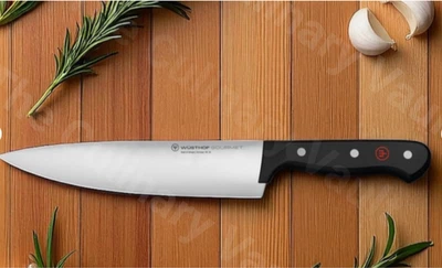 WÜSTHOF WUSTHOF GOURMET 8" CHEF'S KNIFE Carbon Steel Triple-Rivet Handle NEW LASER LOGO