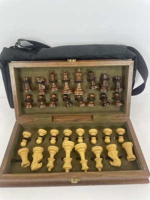 TAICO Weighted Wooden Chess Pieces Set 3.5'' King w/ Folding Board & Carry Bag