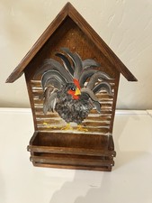 Vintage Hand painted Rooster Wooden Wall Decor