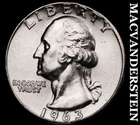 1963 Washington Quarter- Silver- Choice Gem Brilliant Uncirculated Luster #J5395