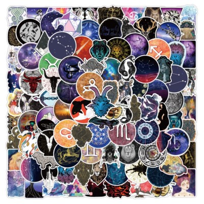 200pcs Constellations Zodiac Star Galaxy Stickers, #130190228