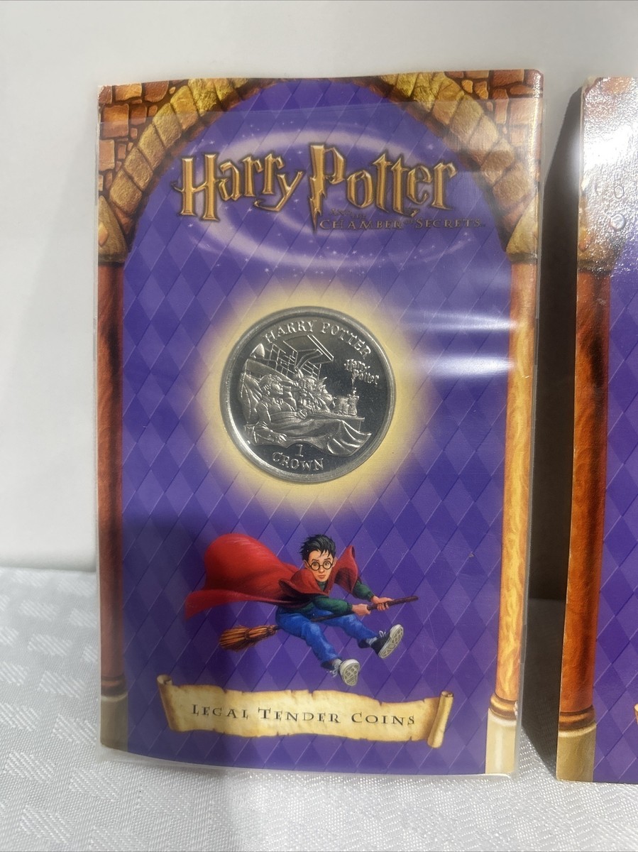 2002 ISLE OF MAN 1 CROWN HARRY POTTER COINS Legal Tender LOT