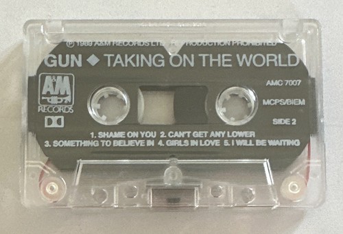 GUN-Taking On The World Cassette Tape 1989 Hard Rock Ex / M Condition - Picture 7 of 7