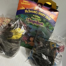 Lot Baloo & Bagheera The Jungle Book McDonald’s Happy Meal Box Disney / 327j