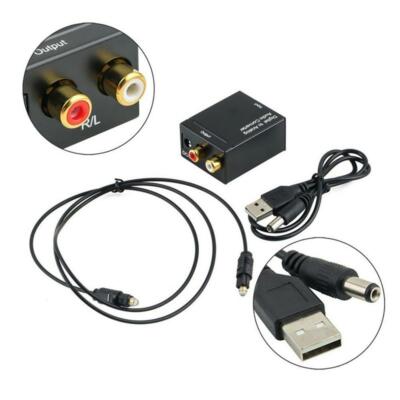 New Optical Cable Adapter Toslink RCA Digital To Analog Audio Converter Coaxial
