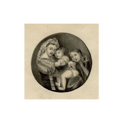 Madonna della Seggiola after Raphael Watercolour Painting Early 19th Century