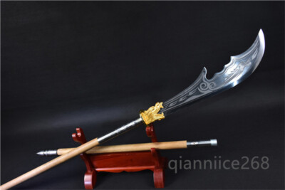1095 HIGH CARBON STEEL SHARP CHINESE GUAN GONG (关公）BIG DAO SWORD WOOD HANDLE