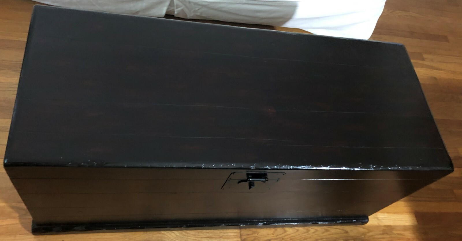 RARE! POTTERY BARN SOLID WOOD STEAMER COFFEE TABLE "EMMETT" TRUNK CHEST