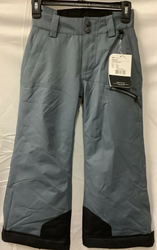 Obermeyer Brisk Pants Boys Size XS Gray Teen Regular Snowboard Pockets Cuffed - Image 2 of 4