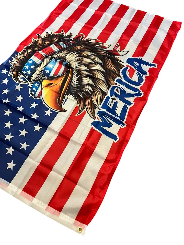 MERICA BALD EAGLE Flag 3x5 ft Printed Polyester American Flag Banner Decor NEW - Image 3 of 4