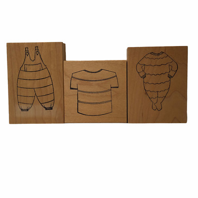 Rubber Stamps Baby Clothes Jumper Shirt Pajama Toddler Set of 3 LRS68