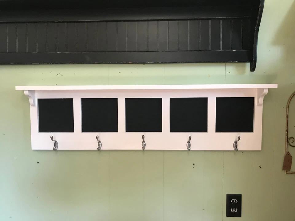 Centro de mensajes pizarra con ganchos para abrigos pasillo tablero de mensajes y perchero 48 Foto 2 de 4