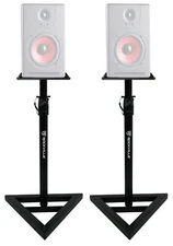 (2) Rockville Adjustable Studio Monitor Speaker Stands For Gemini SR-8 Monitors