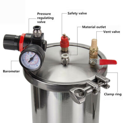 #ad NEW 304 SS Pressure Tank Dispenser 1 15L Storage Bucket Dispensing Container $166.53