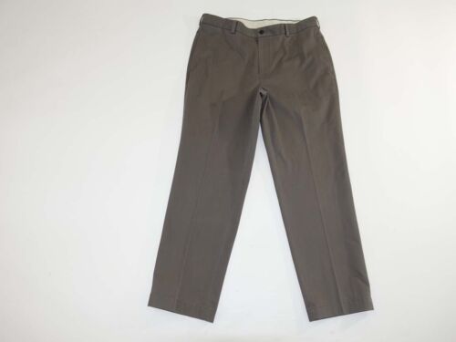 Pantalones chinos Brooks Brothers Advantage Clark para hombre 35 x 30 topo frente plano - Imagen 1 de 5