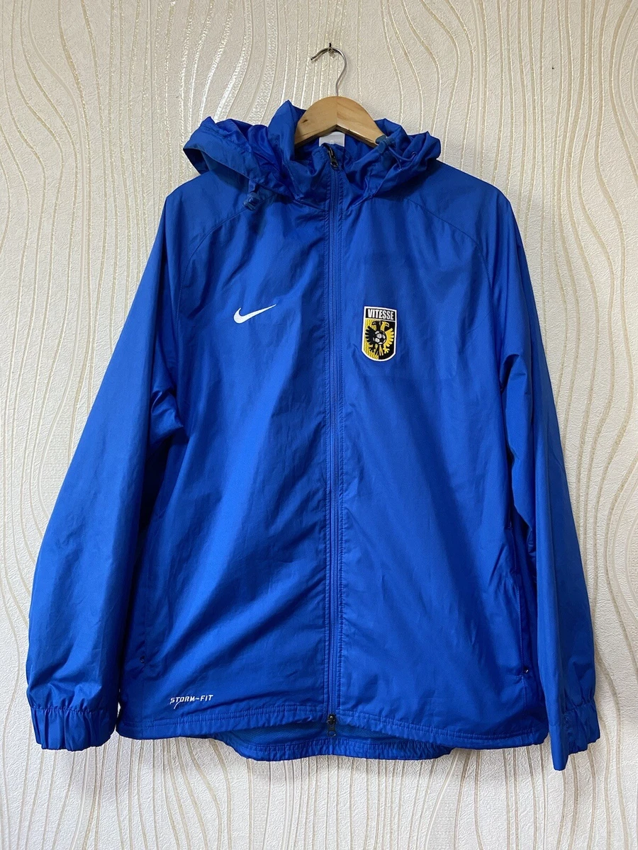 VITESSE TRAINING PRE MATCH FOOTBALL SOCCER STORM FIT JACKET NIKE sz L BLUE