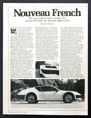 1985 Renault Alpine A310 GT Coupe Road Test Tech Data Photos Review Article