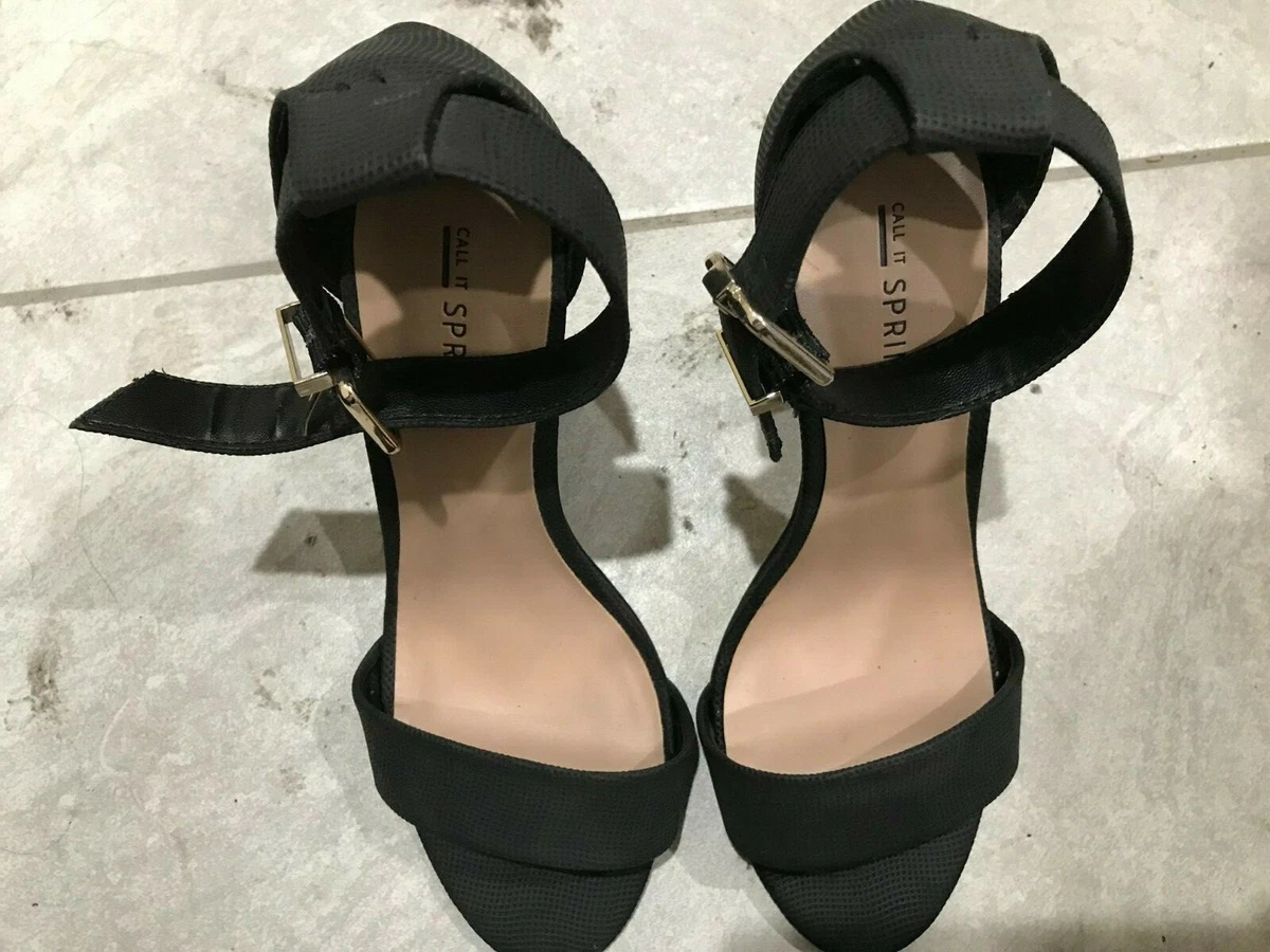 Call it Spring lunaa strappy heeled sandals in black | ASOS