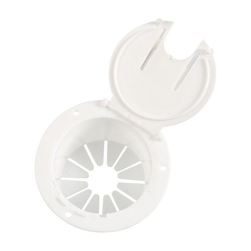 RV Camper Trailer Round Electric Power Cord Cable Hatch Cover White - Imagen 11 de 15