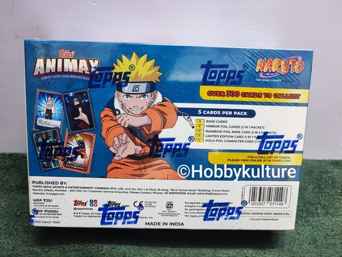 Topps Animax Naruto 2024 NEW Trading Cards TCG 40 Packs Sealed Box , 200 Cards - Picture 2 of 6