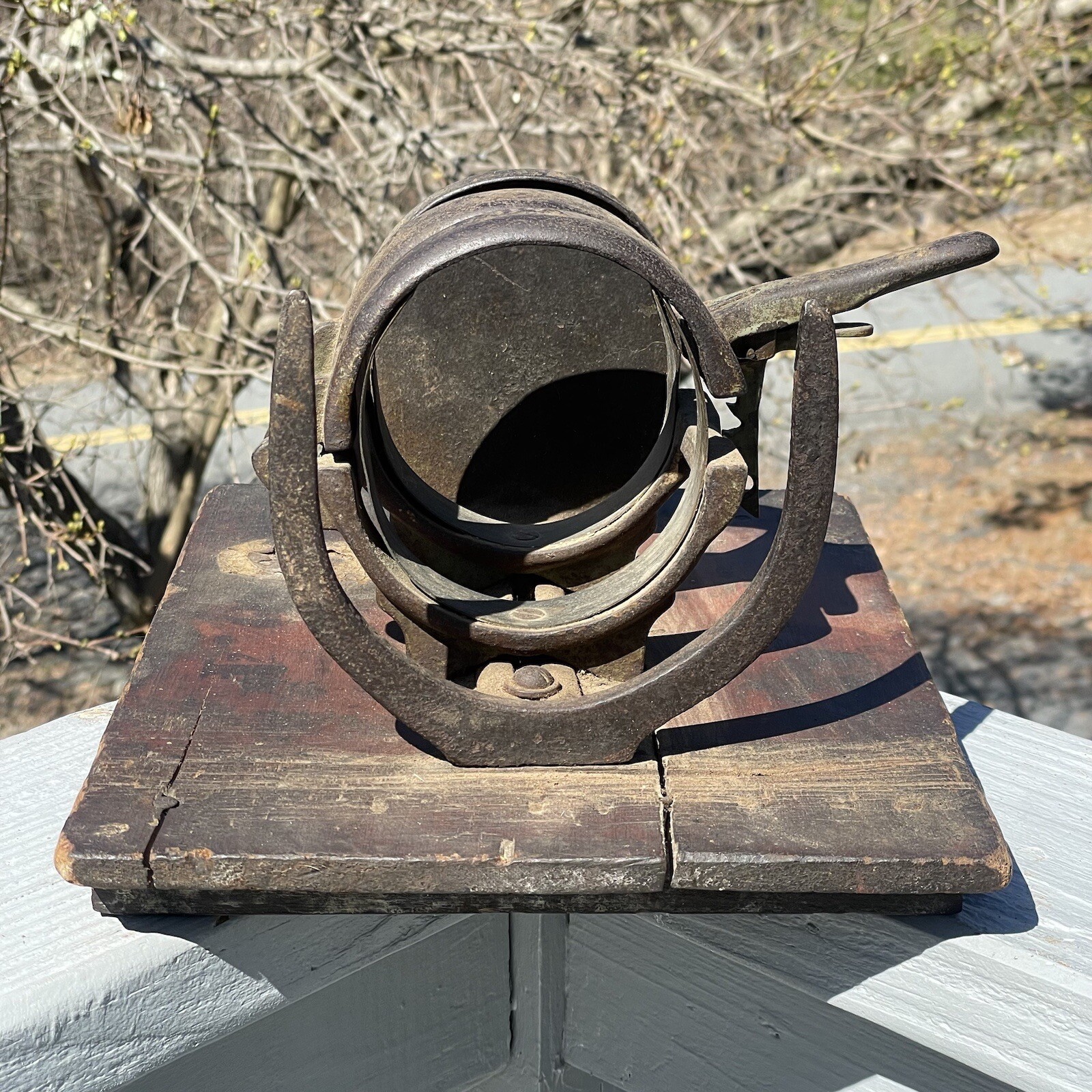 Antique Cast Iron Primitive Philadelphia Asparagus Buncher Old Farm